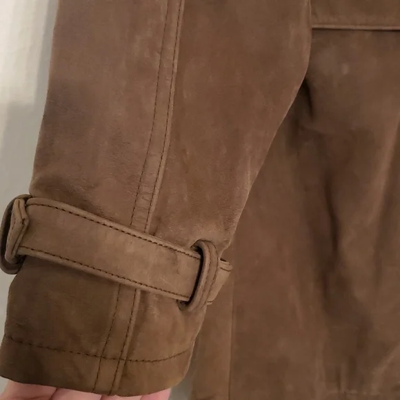 Vintage 100% Suede Trench Coat - Picture 6 of 9